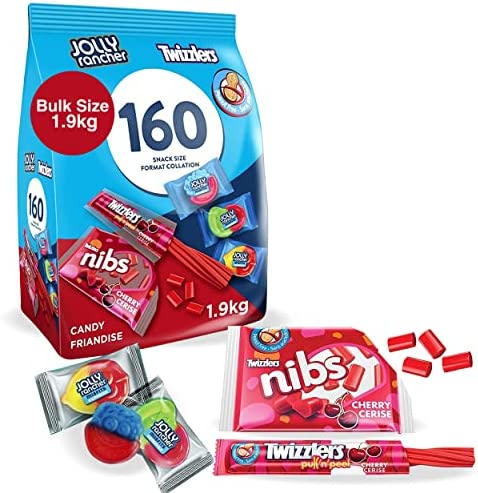 Twizzlers & Jolly Rancher Misfit Gummies Assorted Gummy Candy & Licorice, Candy Bulk Individually Wrapped To Share - 160ct, 1.9kg