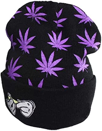 UTOWO Weed Marijuana Acrylic Beanie Hats Knit Winter-Weed-Beanie Hat