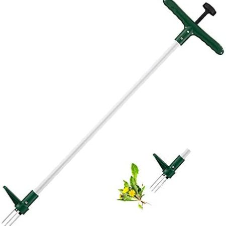 Walensee Weed Puller, Stand Up Weeder Hand Tool, Long Handle Garden Weeding Tool with 3 Claws, Hand Weed Hound Weed Puller for Dandelion, Standup Weed Root Pulling Tool and Picker, Grabber (1 Pack)