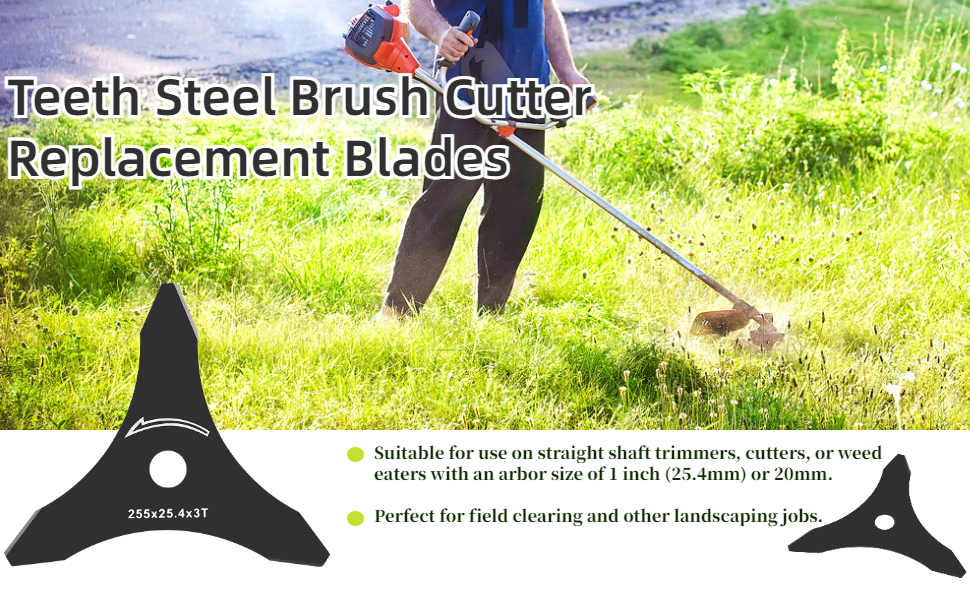 Teeth Steel Brush Cutter Replacement Blades Suitable for use on straight shaft trimmers, cutter. 