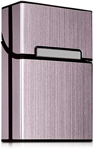 kwmobile Cigarette Case Box Holder - Aluminum Case for Cigarettes with Magnetic Flip Top Closure - Rose Gold