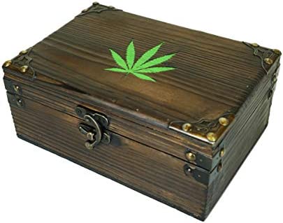 Carina's Collection Solid Stash Woodburned Weed stash Vintage Style Wooden Storage Keepsake Box